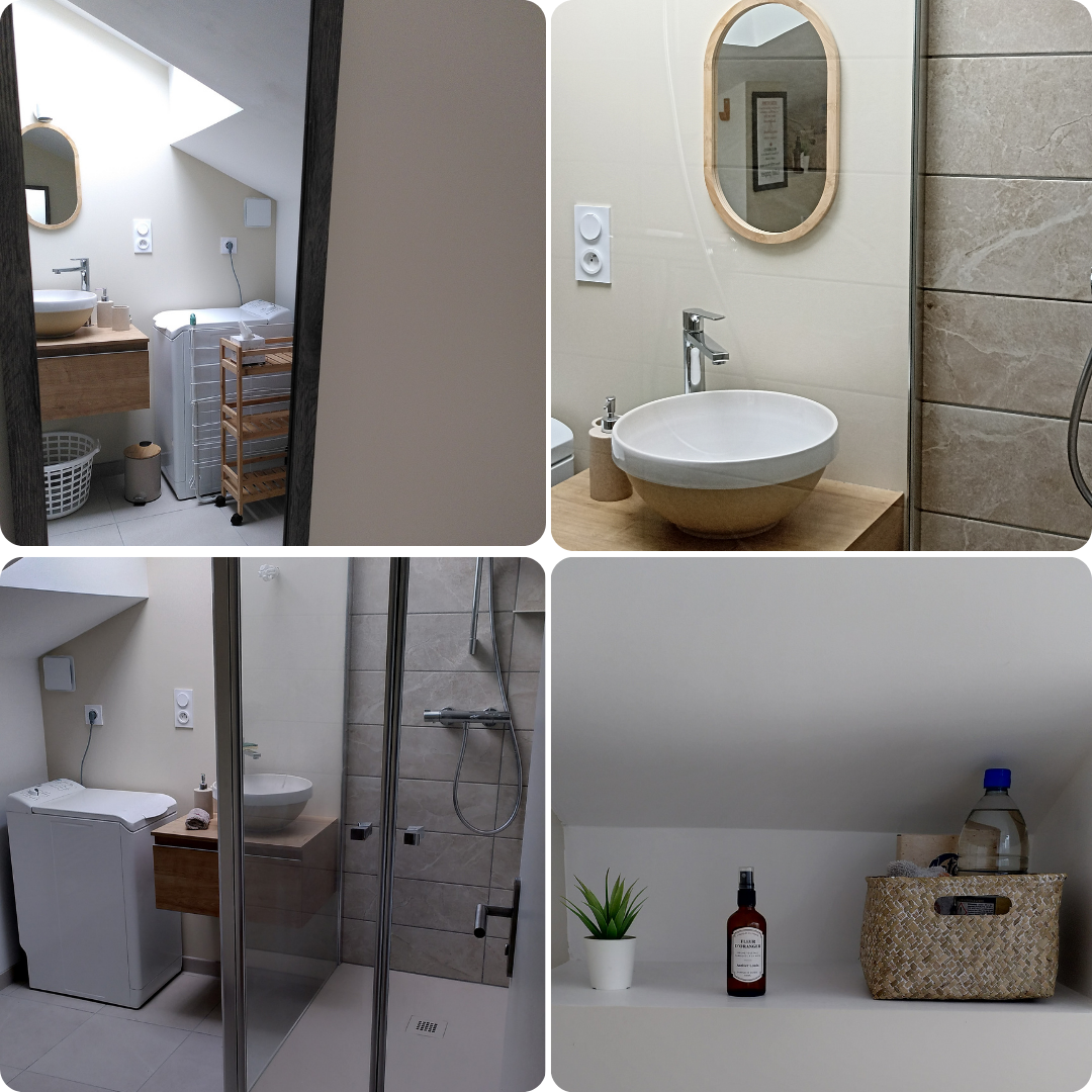 Salle de bain et douche, toilette salle de bain douche gite le nid aux papillons sud bourgogne